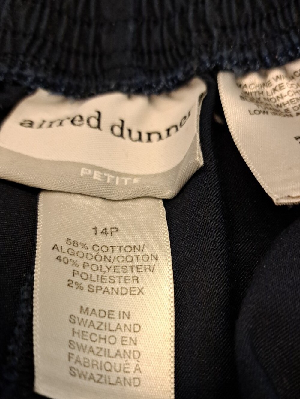 Alfred Dunner Navy Cropped Ankle Pants - Picture 6 of 6